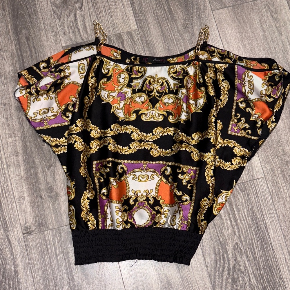Elegant Black and Gold Women's Top